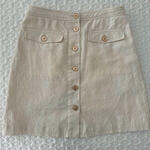 J. Crew Cream Button-Down Mini Skirt